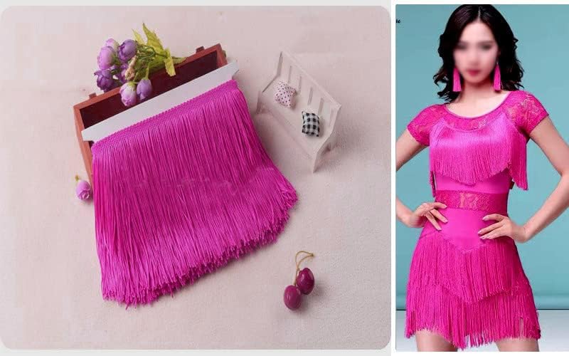 YYCRAFT 10 Yards 4 Inch Wide Tassel Curtain Fringe Trim by The Yard for DIY Sewing Crafts Clothing Curtains Decoration-Pink - Image 3